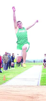 Senior athlete Grant Jones leaped his way to a first-place finish in the long jump at the Mustang Relays in Marble Falls on Thursday.